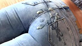 stepmom's ass creamed with huge load jeans pulled down voyeur cam