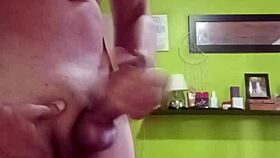 she gets so hot and starts masturbating wildly with a massive cumshot finish