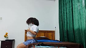 Busty Mature Latina Flashes Huge Natural Tits In Student Uniform JOI Assplay