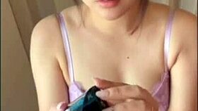 college girl shoves toy in pussy twitching hard till she cums 😩💦