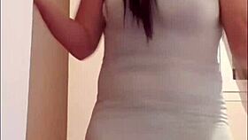 Milf shows everything while moaning loud and teasing her curves