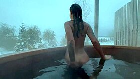 monika fox delivers quick winter blowjob then masturbates in snowy nature