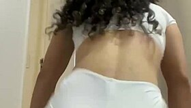 hot dancer shakes in see-through white shorts