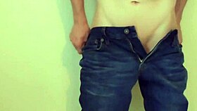 guy works out his huge cock with real weights for length and girth gains