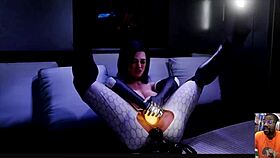 shadowheart, take these backshots with anal beads while miranda shoves huge dildo deep