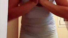 Milf shows everything while moaning loud and teasing her curves