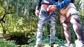 curvy milf in pantyhose cums hard outdoors 💦😈