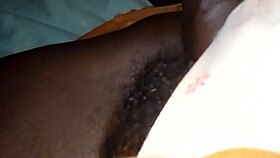 i spread her big ebony ass on bed fuck tight pussy creampie inside