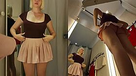 hey hidden cam catches juicy pussy upskirt flash in dressing room no panties