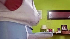 she gets so hot and starts masturbating wildly with a massive cumshot finish