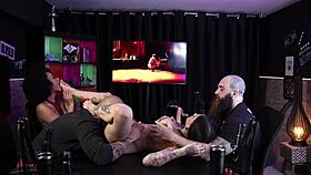 qween and iron biker share hottest sensual casting moments in sheer red part nine