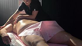 masseuse delivers lingam prostate massage fingering fat guy's tight ass