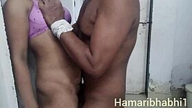 indian wife sneaks quick creampie fuck with neighbor in close up action