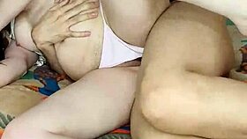 Sexy amateur Colombian brunette MILF gets creampie facial in dorm from roommate