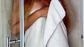 watch this hairy milf masturbate in the shower with dirty talk