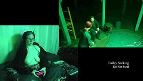 Curvy BBW brunette's big tits bounce in naked game play 👀🎮