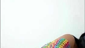 she spreads wide, slides pink DILDO deep into her dripping WET PUSSY, shaking with pleasure