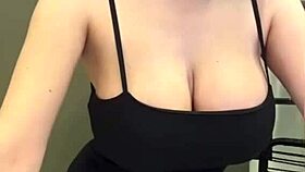 My slim beauty flaunts milky natural tits outdoors, licking nipples before public pussy show