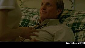 alexandra daddario strips naked bound in handcuffs on sofa true detective style