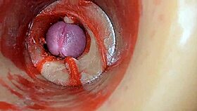 huge cock blasts deep creampie captured by internal pussy cam