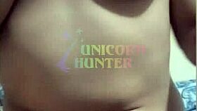 Black dildo stretches my tight little pussy till I explode