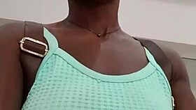 Nigerian mall slut masturbates in bathroom