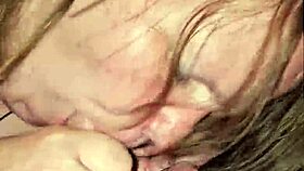 Wife spits deep on throbbing cock moans wildly!
