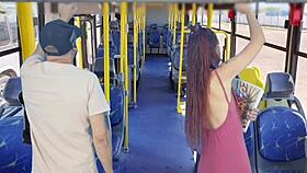 old man gropes bent over student doggystyle on public bus