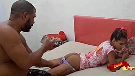 skinny teen masked girl bends over for rough anal assfucking and doggystyle pounding for cash