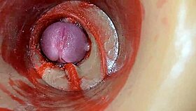 huge cock blasts deep creampie captured by internal pussy cam