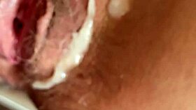 Hairy tight pussy gets monster cock fucked in ultra closeup slowmo