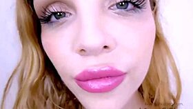 blonde bimbo bombshell swallows cum after sofa modeling fuck audition