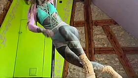 trans pole dancer shows off crossdressing poses and moves