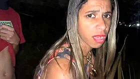 Drunk Brazilian Whore Moans Through Rough Anal Fisting in Public