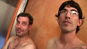 two spanish babes deepthroat blowbang swallowing massive bukkake loads