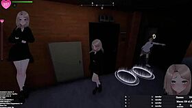 Hentai girl masturbates with dildo in fitting room