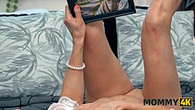 brunette milf gets dripping wet watching neighbor's monster cock action