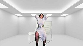 cosplay princess leia milf takes intense creampie in sith fantasy