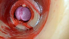 huge cock blasts deep creampie captured by internal pussy cam