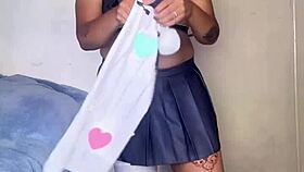 chubby ebony babe slips into varesa genshin cosplay