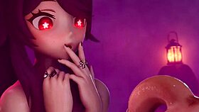 vicineko delivers intense BLOWJOB to hu tao in erotic encounter