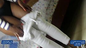 Ebony Slut Trades Rent for Sensual Raw Missionary Pounding