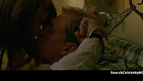 alexandra daddario strips naked bound in handcuffs on sofa true detective style