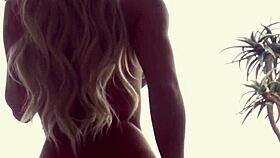 Whoa, Elsa Jean's pussy stuffed full with that pink dildo! 🔥