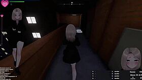 Hentai girl masturbates with dildo in fitting room