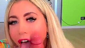hot blonde craves DEEPTHROATING huge cock in blowjob frenzy