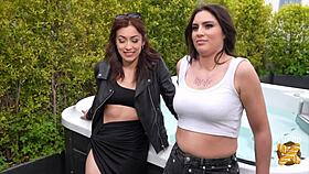 Laury Belle's Wild French Threesome with Big Tits Slut