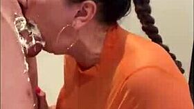 sophie james proves deepthroat mastery with choking cum gulps and gags