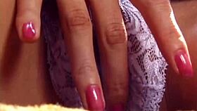 classy petite asian milf in lingerie indulges in solo masturbation