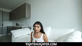 Dani Blu and Penelope Woods spanked for slutty street outfits before nude play